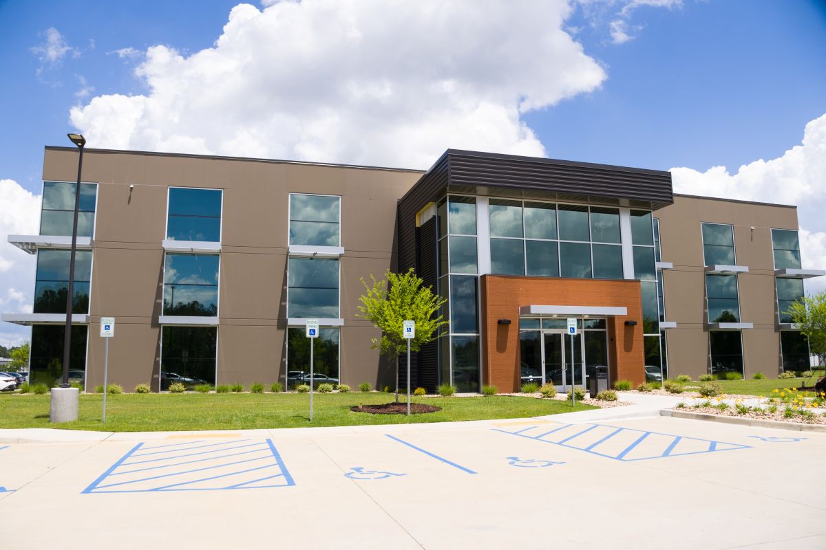 The admin building at the new Columbia terminal